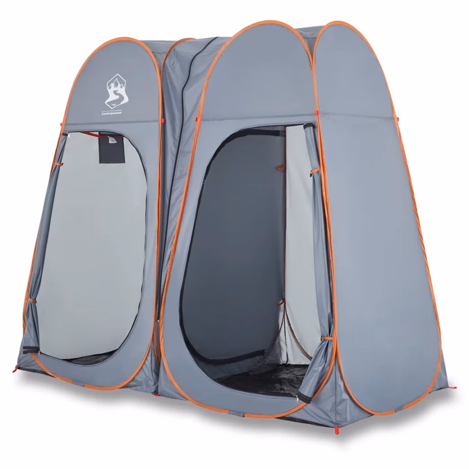 Veekindel pop-up privaatsustelk, 2 uksega, hall/oranž, 233 x 120 x 193 cm - 2