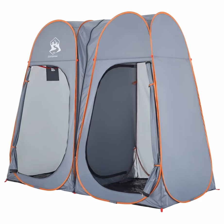 Veekindel pop-up privaatsustelk, 2 uksega, hall/oranž, 233 x 120 x 193 cm - 3