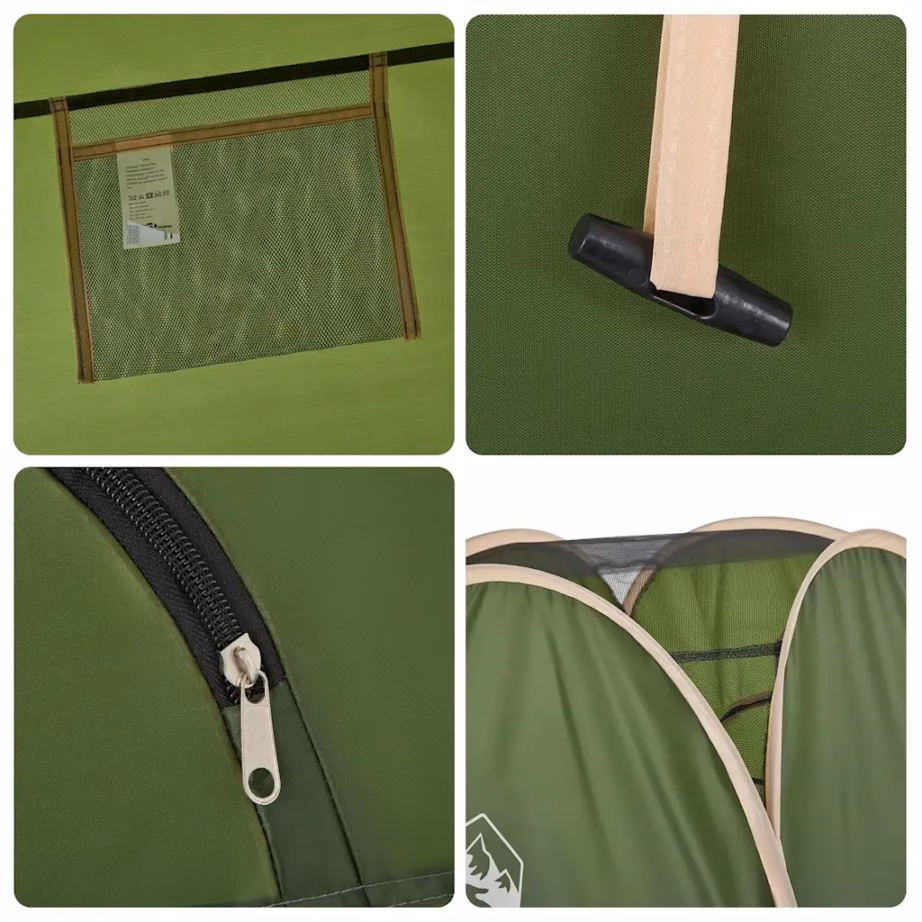 Veekindel roheline privaatsustelk pop-up süsteemiga, 120 x 120 x 185 cm - 13