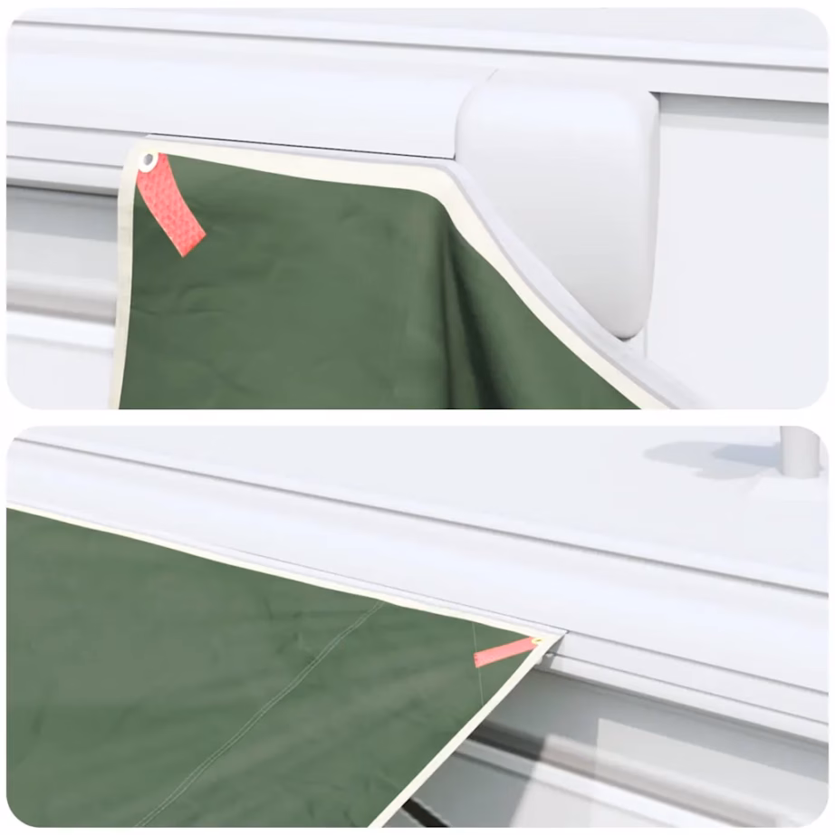 Veekindel tule- ja tuulekindel tarp-varikate, roheline, 240 x 460 cm - 11