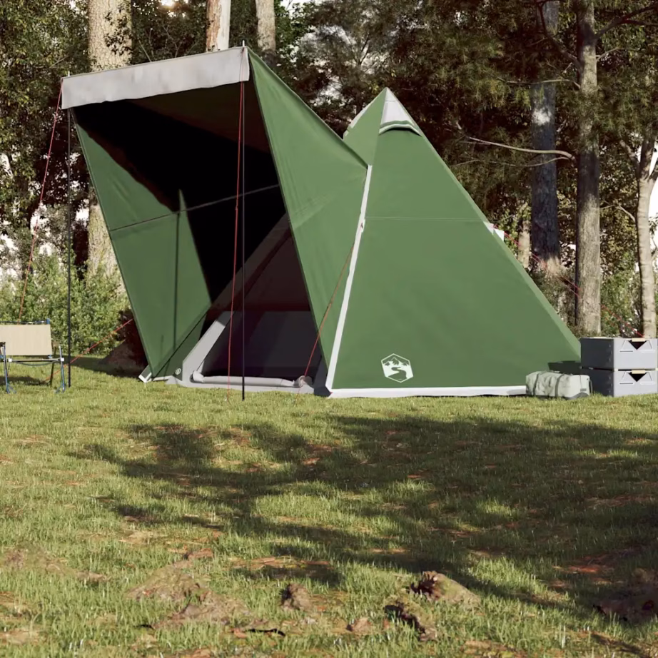 Veekindel tipi peretelk 6 inimesele verandaga, roheline, 408 x 350 x 240 cm - 4