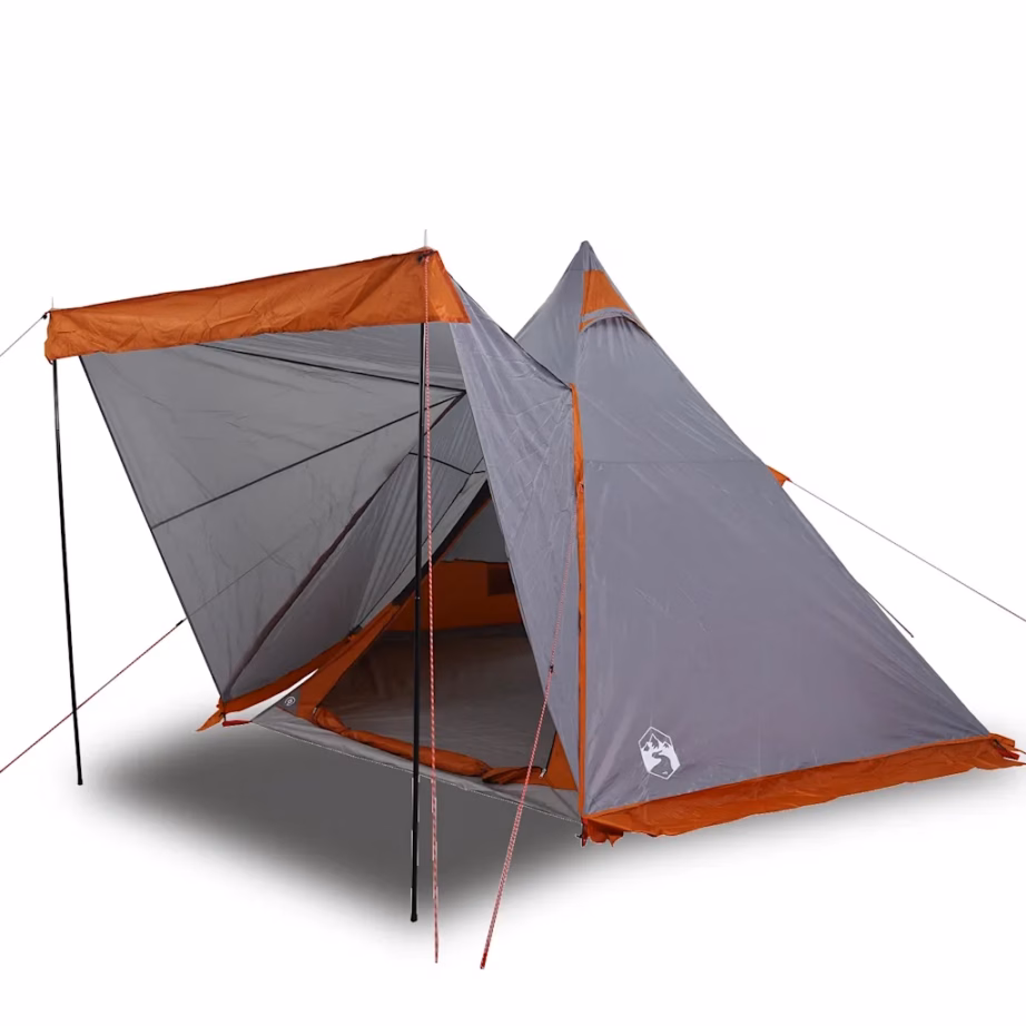 Veekindel tipi peretelk 6 inimesele, hall ja oranž, PU-kattega polüester, 408 x 350 x 240 cm - 2