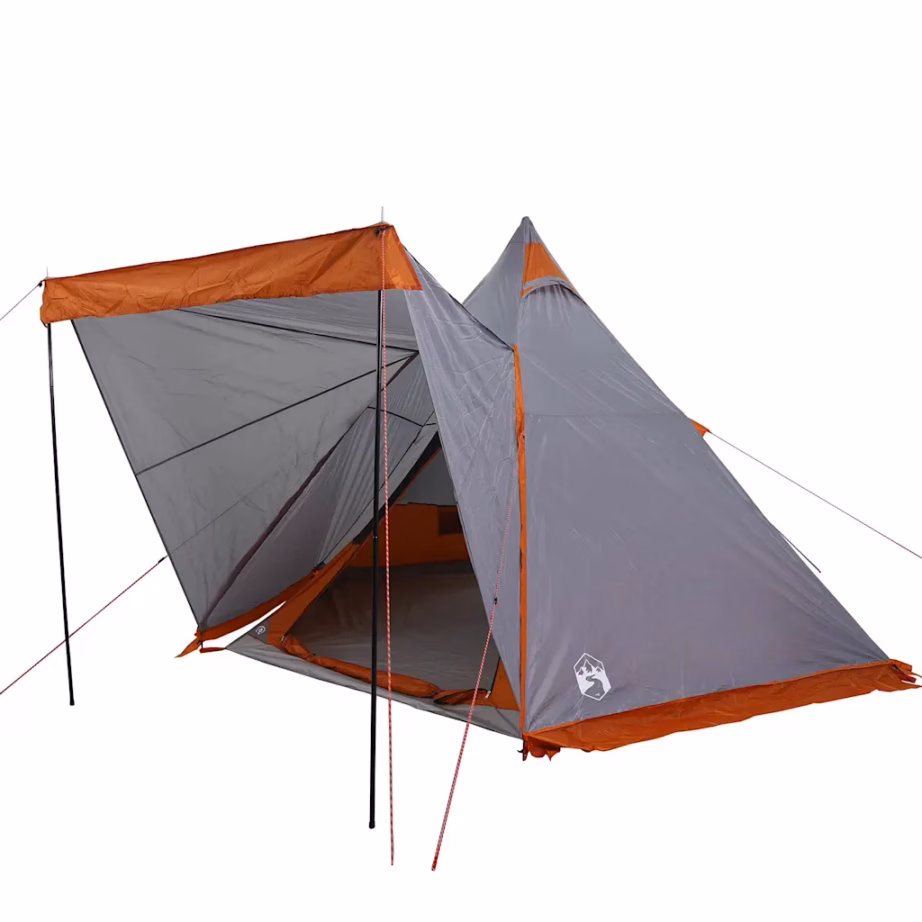 Veekindel tipi peretelk 6 inimesele, hall ja oranž, PU-kattega polüester, 408 x 350 x 240 cm - 3