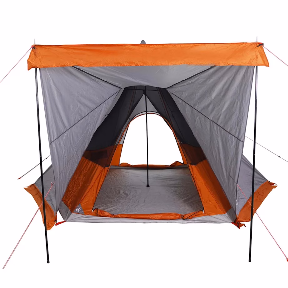 Veekindel tipi peretelk 6 inimesele, hall ja oranž, PU-kattega polüester, 408 x 350 x 240 cm - 5
