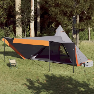Veekindel tipi peretelk 8 inimesele, hall ja oranž, 486 x 486 cm