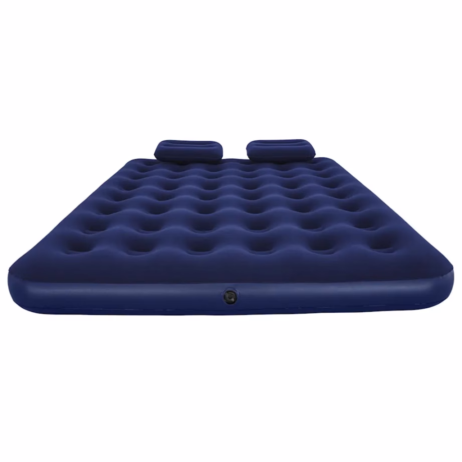 Bestway kahekohaline veluurkattega õhkmadrats padjade ja pumbaga, tumesinine, 203 x 152 x 22 cm - 8