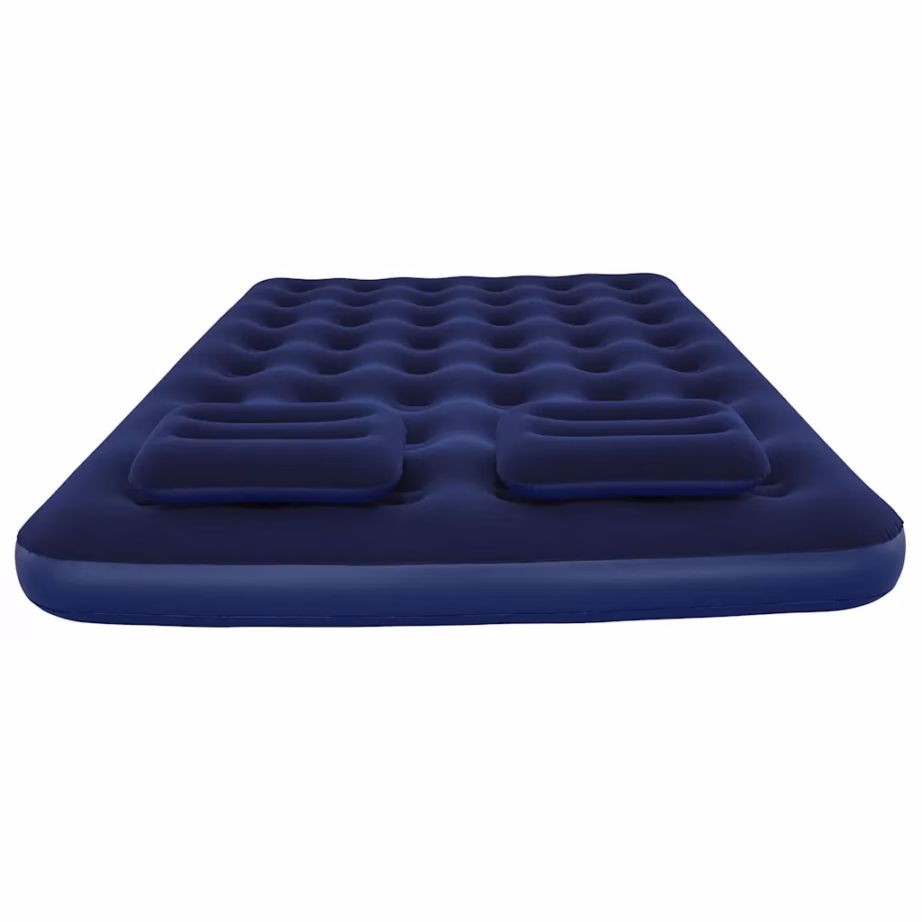 Bestway kahekohaline veluurkattega õhkmadrats padjade ja pumbaga, tumesinine, 203 x 152 x 22 cm - 9