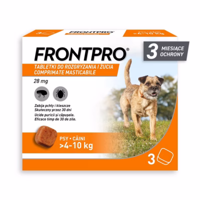 Kirbu- ja puugitabletid koerale FrontPro, 4–10 kg, 28,3 mg