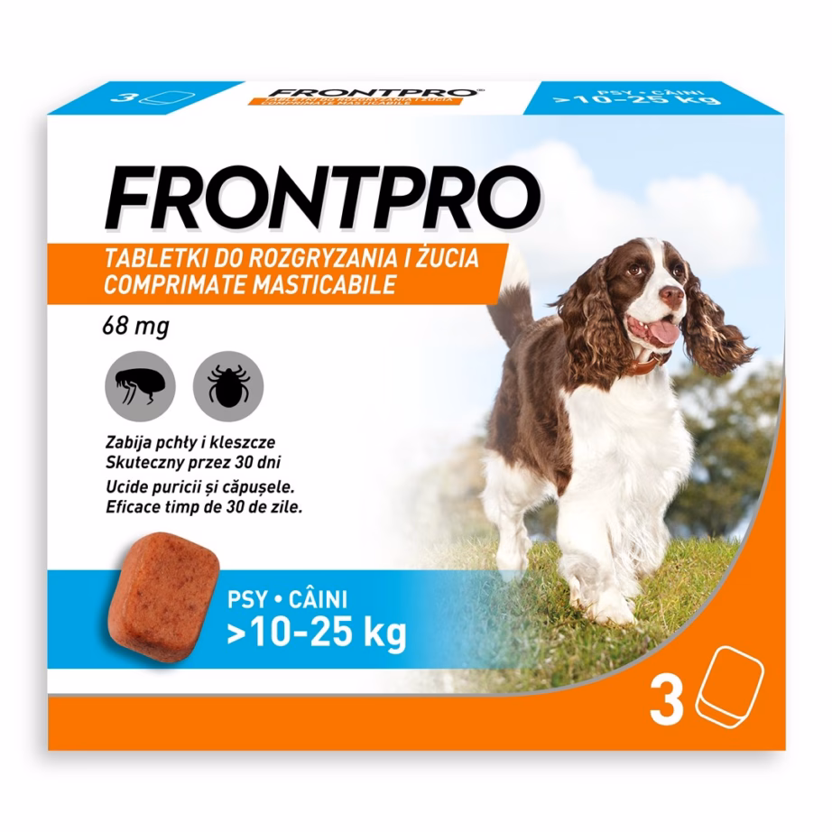 Kirbu- ja puugitõrje tabletid koerale FrontPro (>10–25 kg), 3 × 68 mg - 7