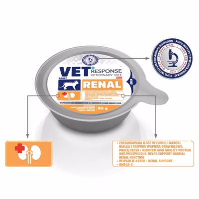 Kasside märg dieettoit neerutalitluse toetuseks Vet Response Renal, kana, 85 g