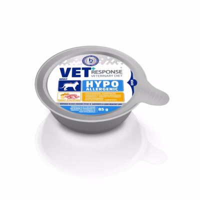Märg kassitoit Vet Response Hypoallergenic Turkey, dieettoit täiskasvanud kassile, 85 g