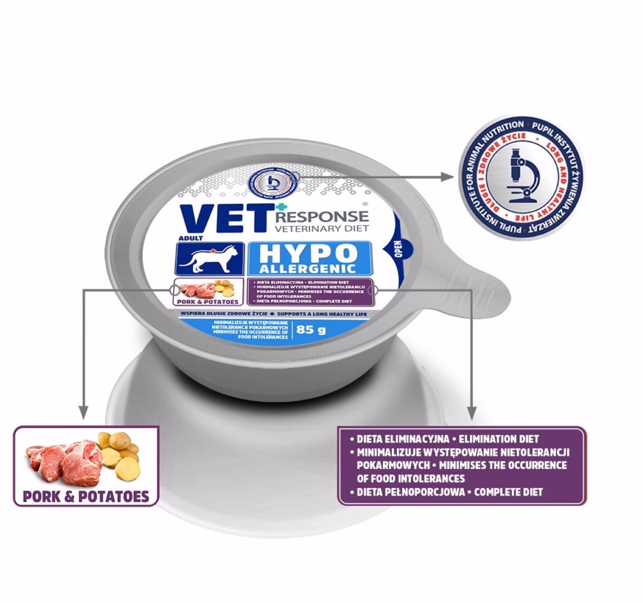 Märg kassitoit Vet Response Hypoallergenic Pork, 85 g (sealiha, monoproteiin) - 2