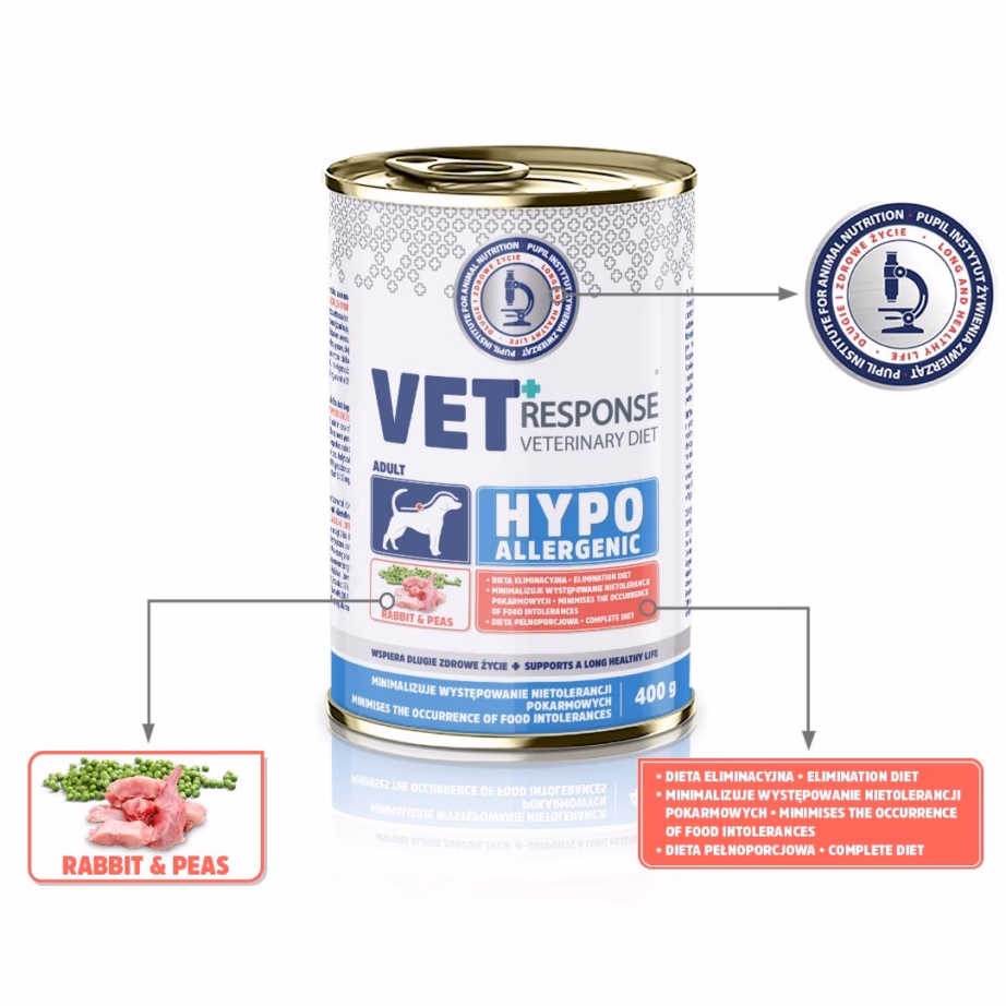 Märg koeratoit Vet Response Hypoallergenic Rabbit, 400 g (konserv) - 2