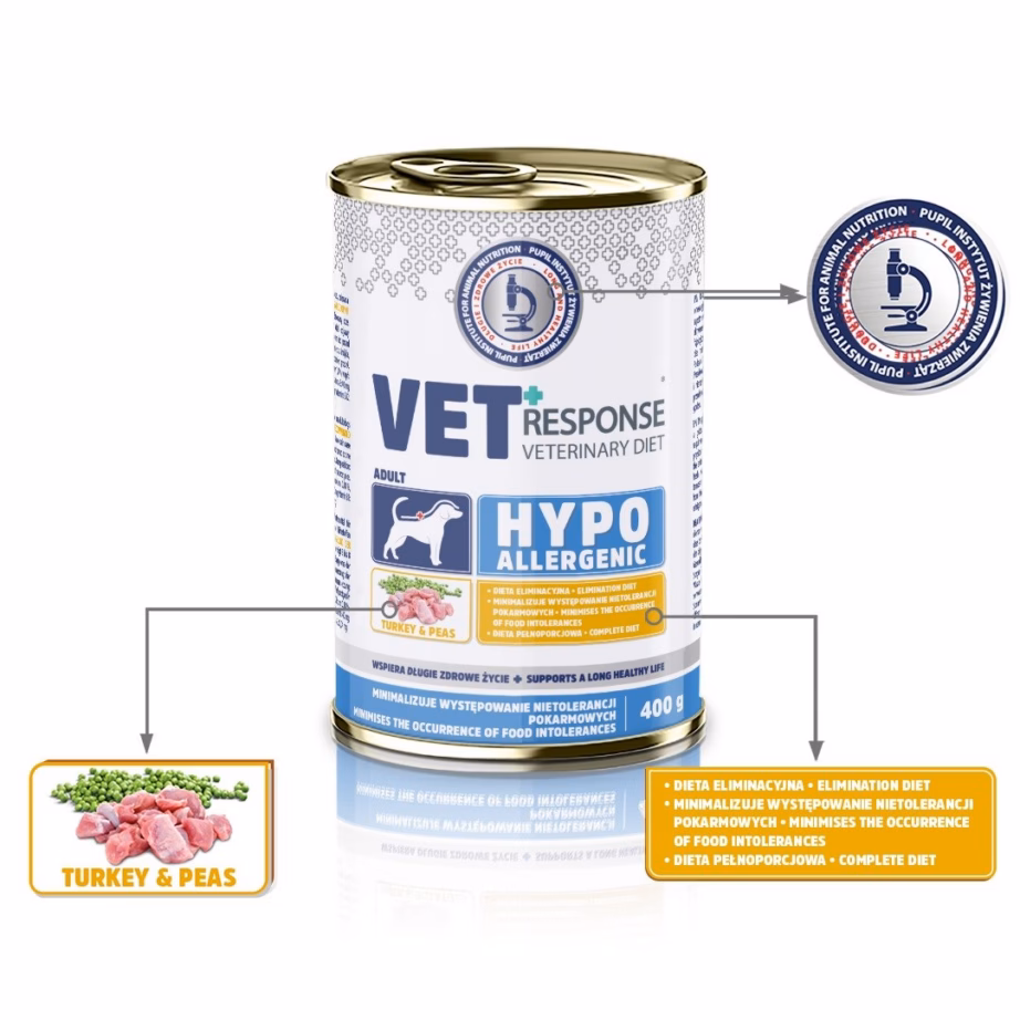 Märg koeratoit Vet Response Hypoallergenic Turkey, monoproteiin, 400 g - 4