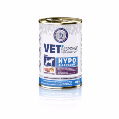 Koera märgtoit Vet Response Hypoallergenic Pork, täissööt täiskasvanud koertele, 400 g