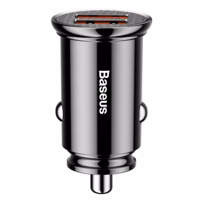 Autolaadija Baseus Circular, 2 × USB-A, QC3.0, kuni 30 W, must