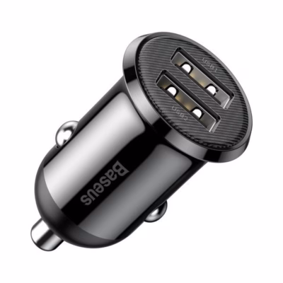 Autolaadija Baseus CCALLP-01, 2× USB, 4,8 A, 24 W, must