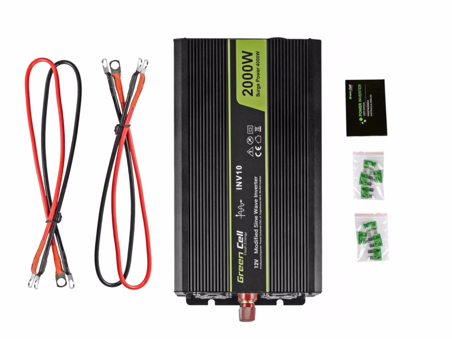 Auto inverter Roheline Cell INV10, 12 V DC → 230 V AC, 2000 W, Type C pistik - 5