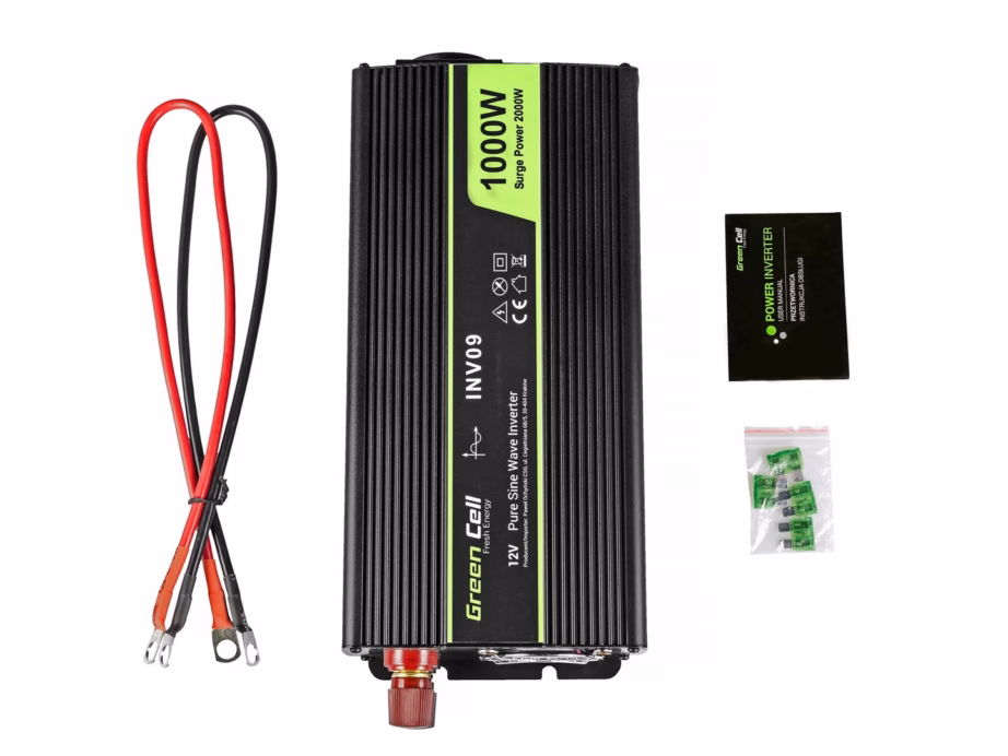Auto inverter Roheline Cell INV09, 1000 W, 12 V → 230 V, Type C, must - 5