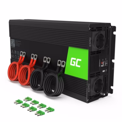 Auto inverter Roheline Cell INV15, 3000 W, 12 V → 230 V, USB ja aktiivjahutus