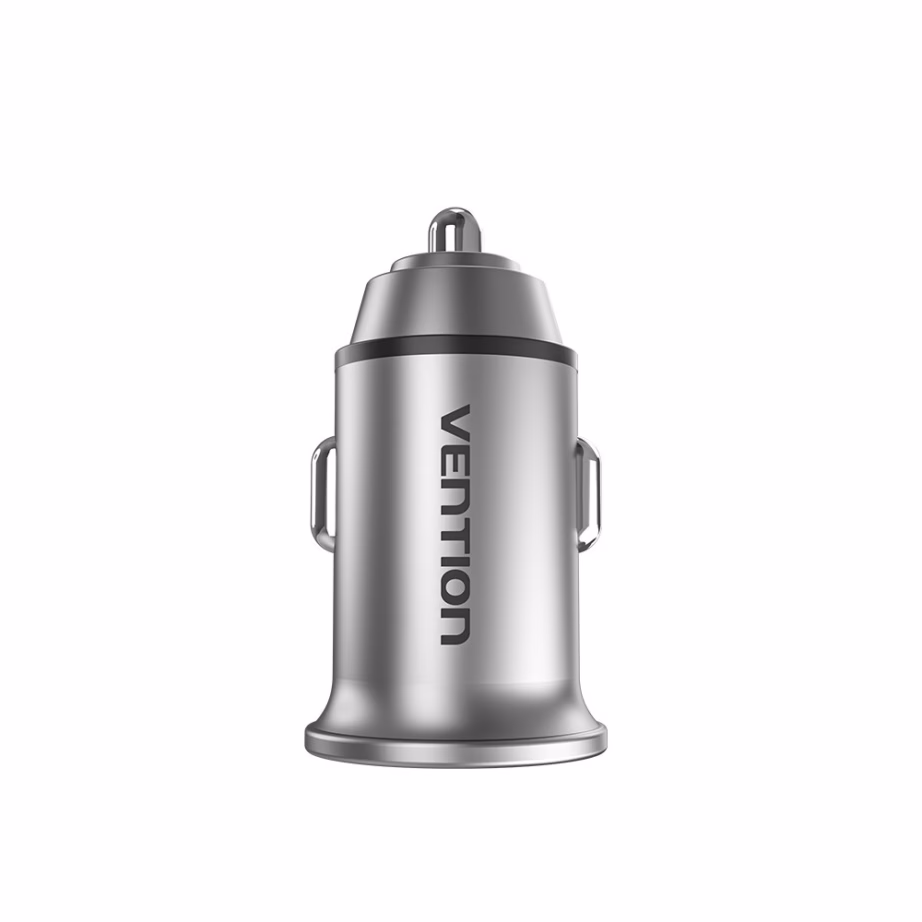 Autolaadija Vention Mini Style, USB-C + USB-A, 30 W, hall alumiinium - 4