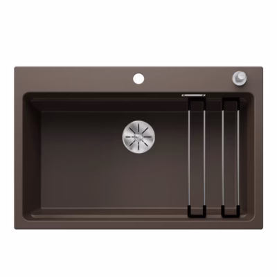 Pealt paigaldatav köögivalamu BLANCO ETAGON 8 SILGRANIT™ PuraDur™, 1 kauss, kohv, 80 cm aluskapile