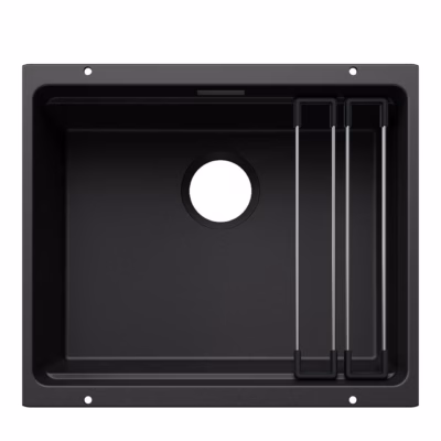 Alt paigaldatav köögivalamu BLANCO ETAGON 500-U SILGRANIT™ PuraDur™ must, 1 kauss, 60 cm aluskapile