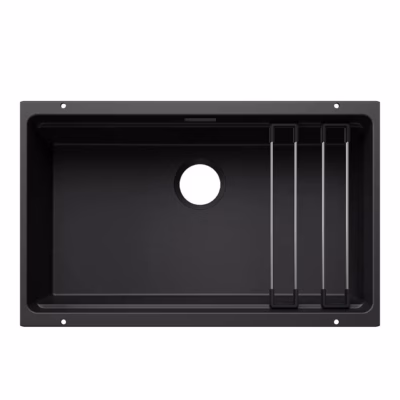 Alt paigaldatav köögivalamu BLANCO ETAGON 700-U SILGRANIT™ PuraDur™ must, 1 kauss, 80 cm aluskapile