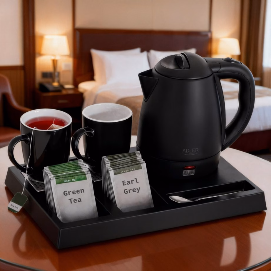 Hotellikomplektiga veekeetja Adler AD 1387, 1 l, must - 8