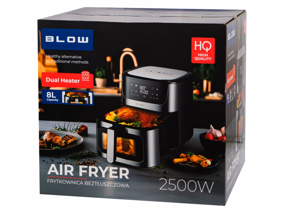 Kahe küttekehaga kuumaõhufritüür BLOW 44-600, 8 l, 2500 W, vaateaknaga - 11