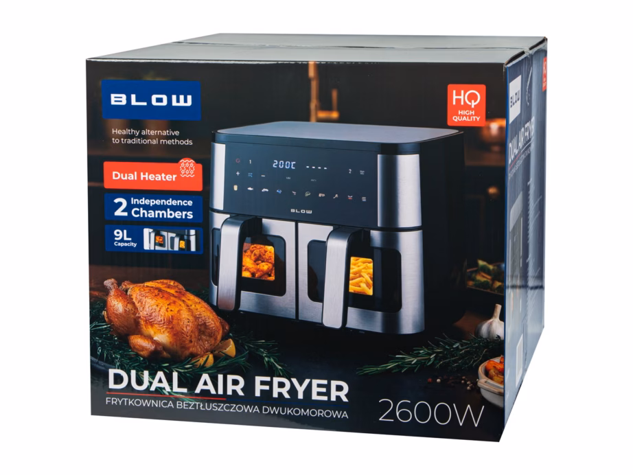 Kahe sahtliga kuumaõhufritüür BLOW 44-601, 9 l, SYNC- ja MATCH-funktsioon, 2600 W - 9