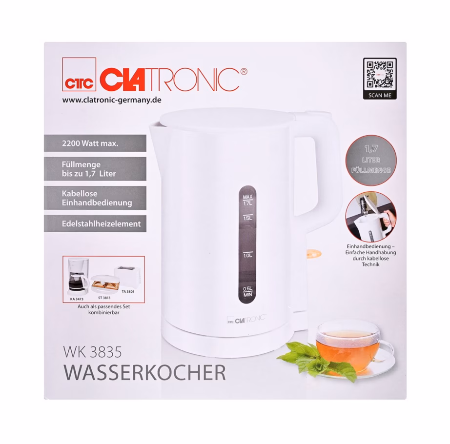 Veekeetja Clatronic WK 3835, 1,7 l, valge - 5