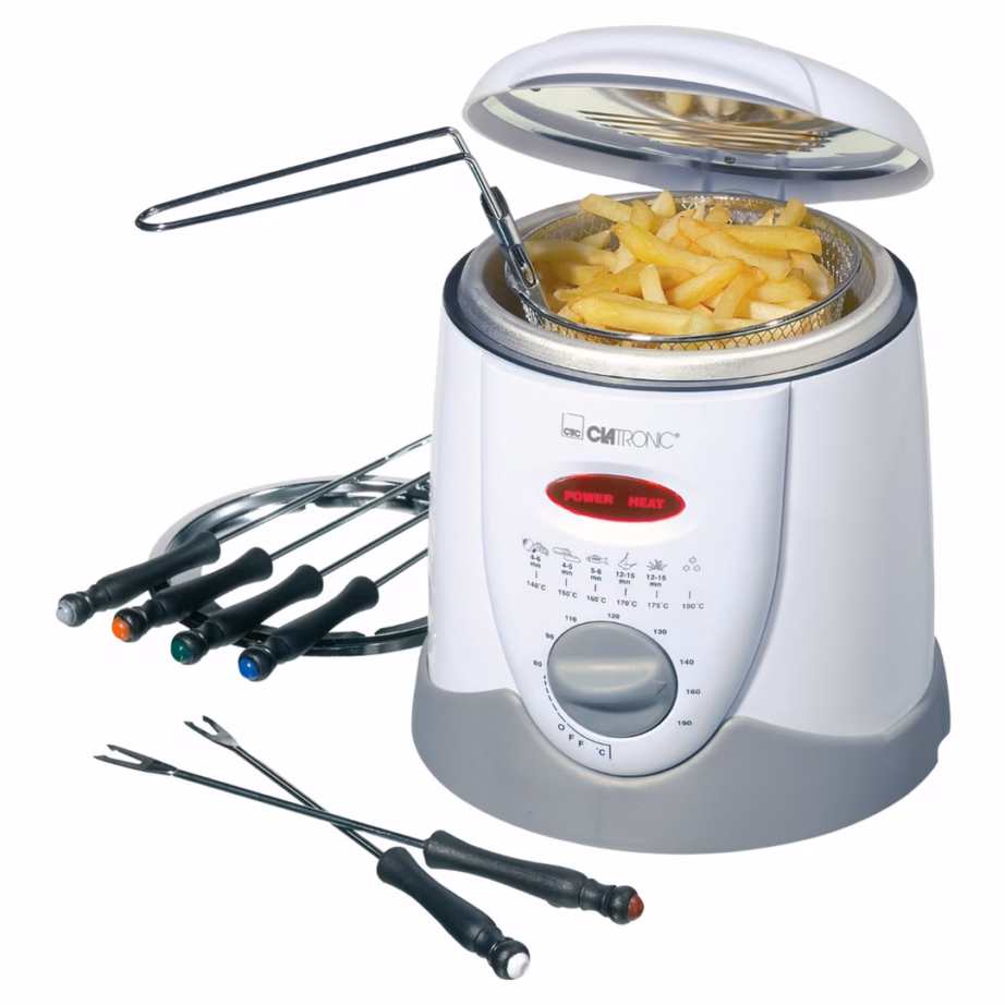 Õlifondüüfunktsiooniga fritüür Clatronic FFR 2916, 1 l, valge/hall - 2
