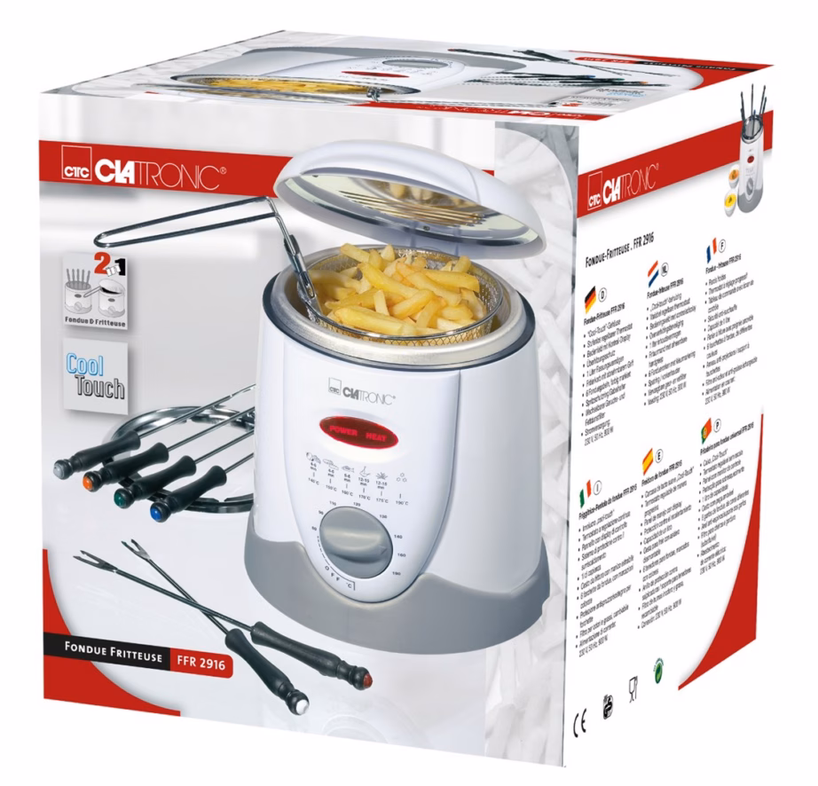 Õlifondüüfunktsiooniga fritüür Clatronic FFR 2916, 1 l, valge/hall - 10