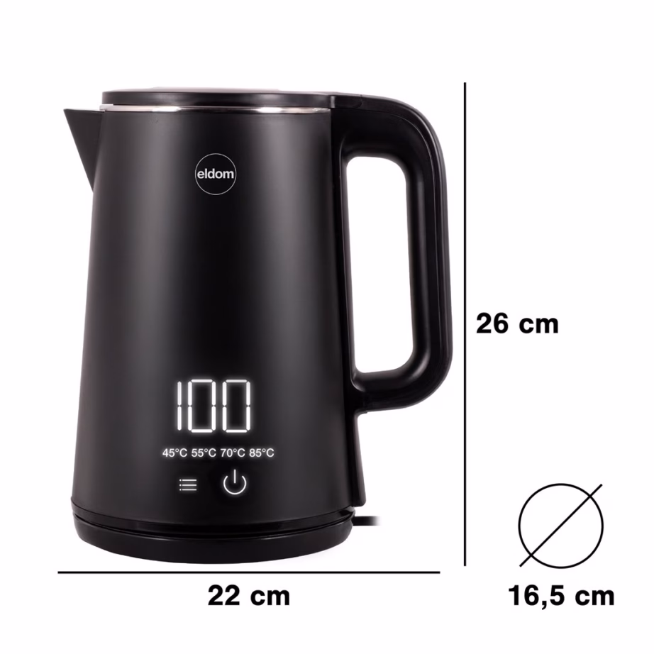 Reguleeritava temperatuuriga veekeetja Eldom C515C, 1,8 l, must - 12