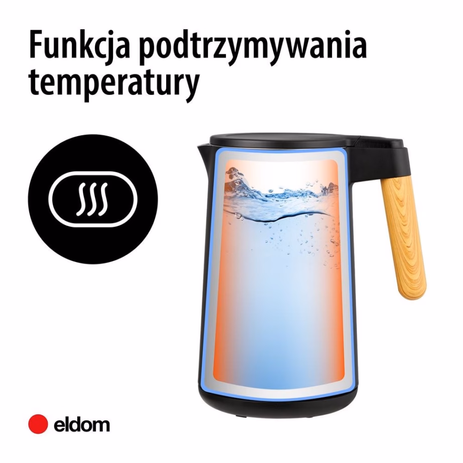 Temperatuuriregulaatoriga veekeetja ELDOM C550 Wald, 1,7 l, must - 6