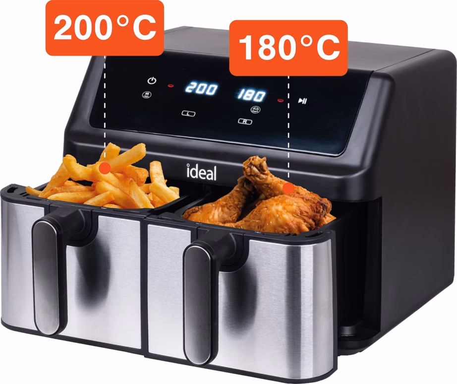 Kahe sahtli ja kuivatamisrežiimiga kuumaõhufritüür ELDOM Ideal IK1500 DualCrisp, 9 l - 6