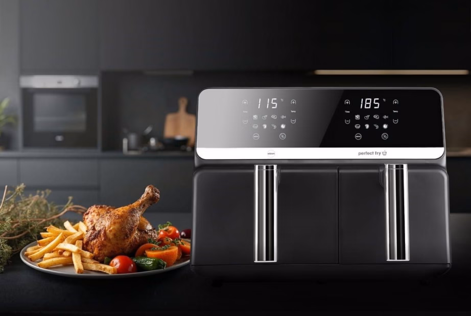 Kahe sõltumatu sahtliga kuumaõhufritüür ELDOM FR200 Fritela, 9 l - 8