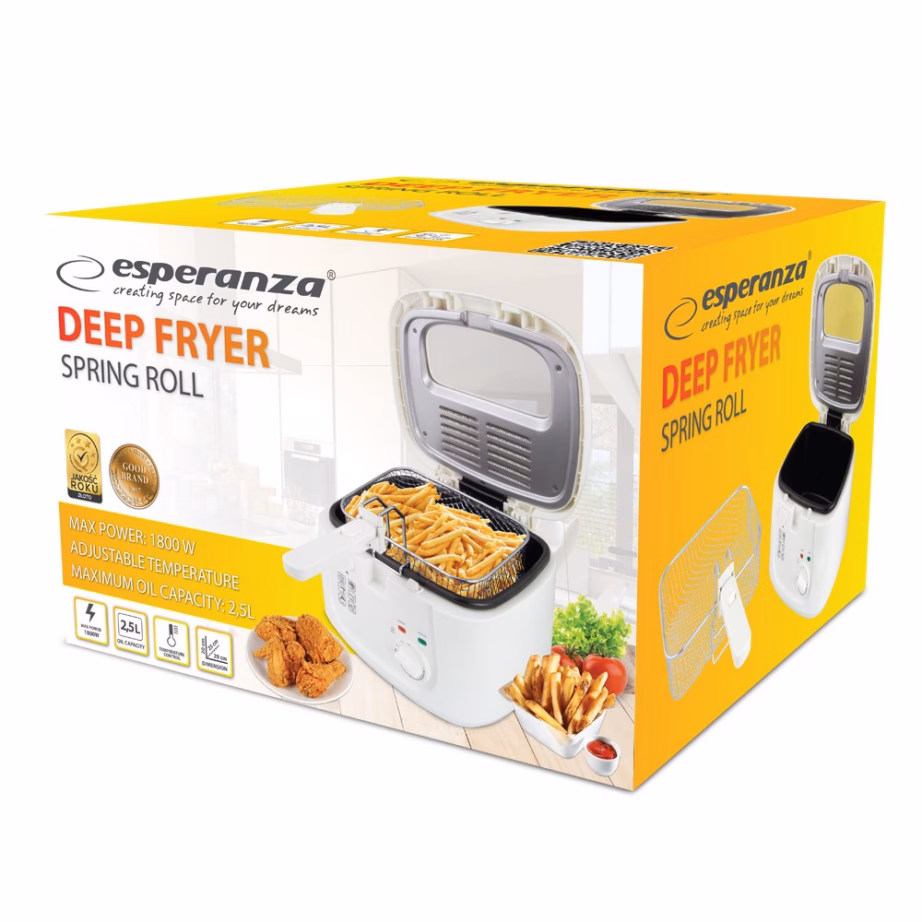 Esperanza Spring Roll EKG012 õlifritüür, 2,5 l, 1800 W, valge - 4