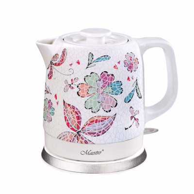 Keraamiline veekeetja Maestro MR-068-FLOWERS, lillemustriga mosaiikdekoor, 1,5 l, mitmevärviline