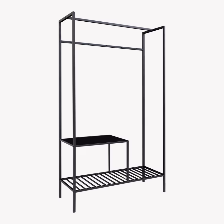 Avatud esikuriidenagi 2 riiuliga, must, 101x38x170 cm Vita - 3