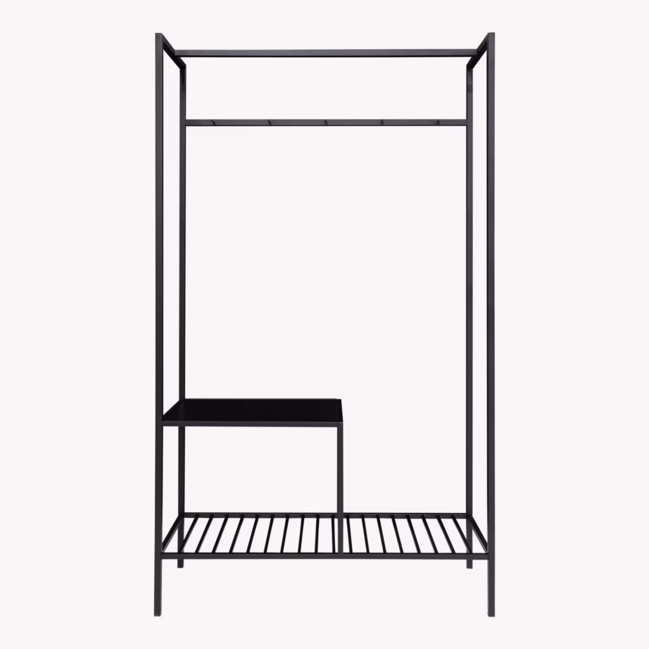 Avatud esikuriidenagi 2 riiuliga, must, 101x38x170 cm Vita - 4