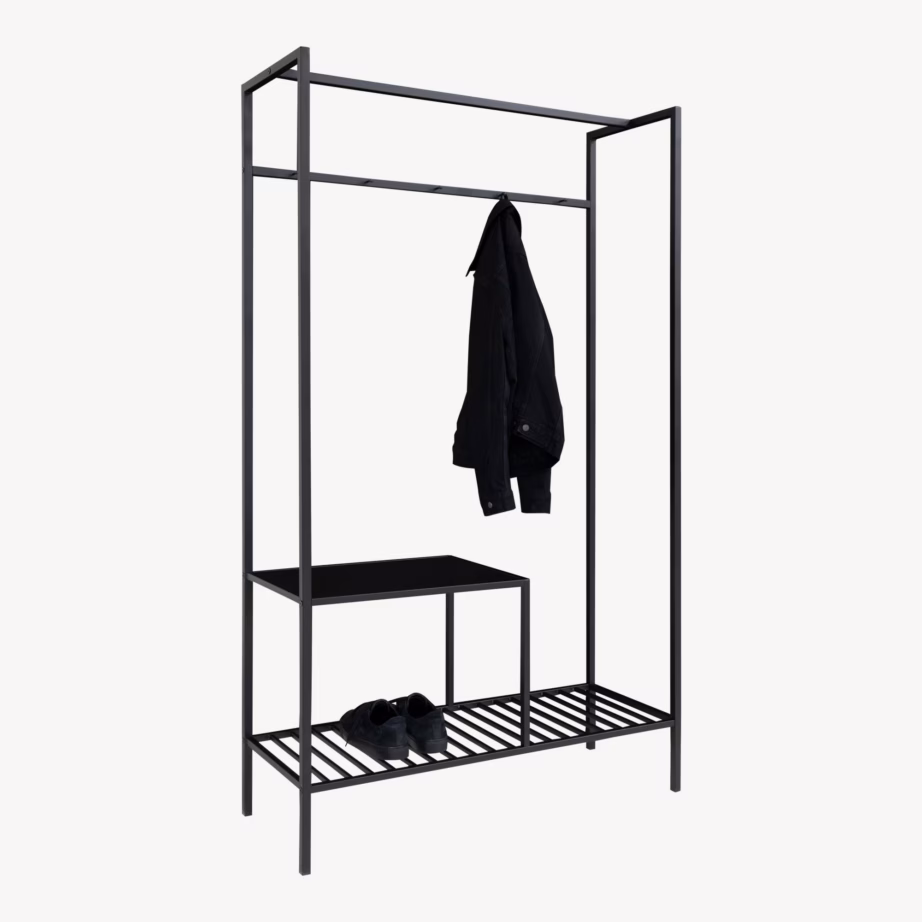 Avatud esikuriidenagi 2 riiuliga, must, 101x38x170 cm Vita - 5