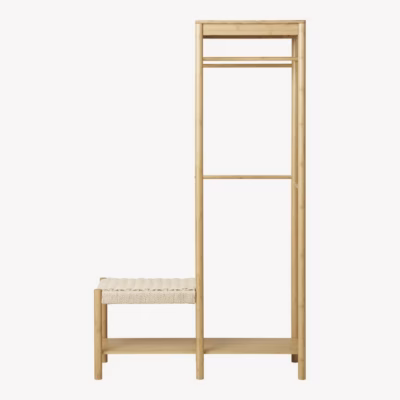 Bambusest riidestange pingiga Ember, naturaalne, 95x36x165 cm
