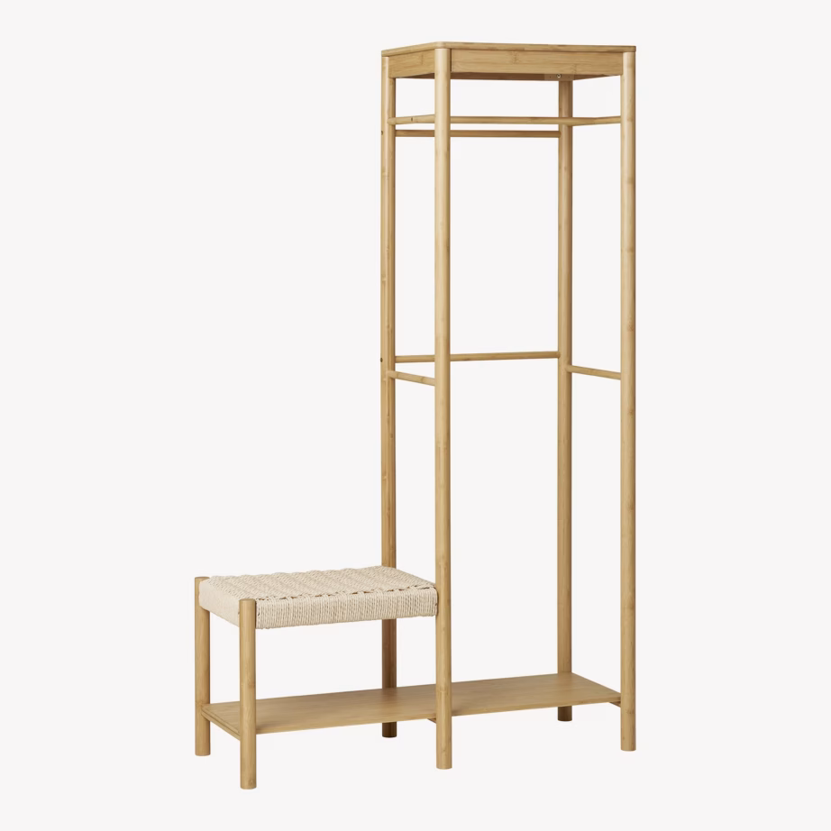 Bambusest riidestange pingiga Ember, naturaalne, 95x36x165 cm - 3