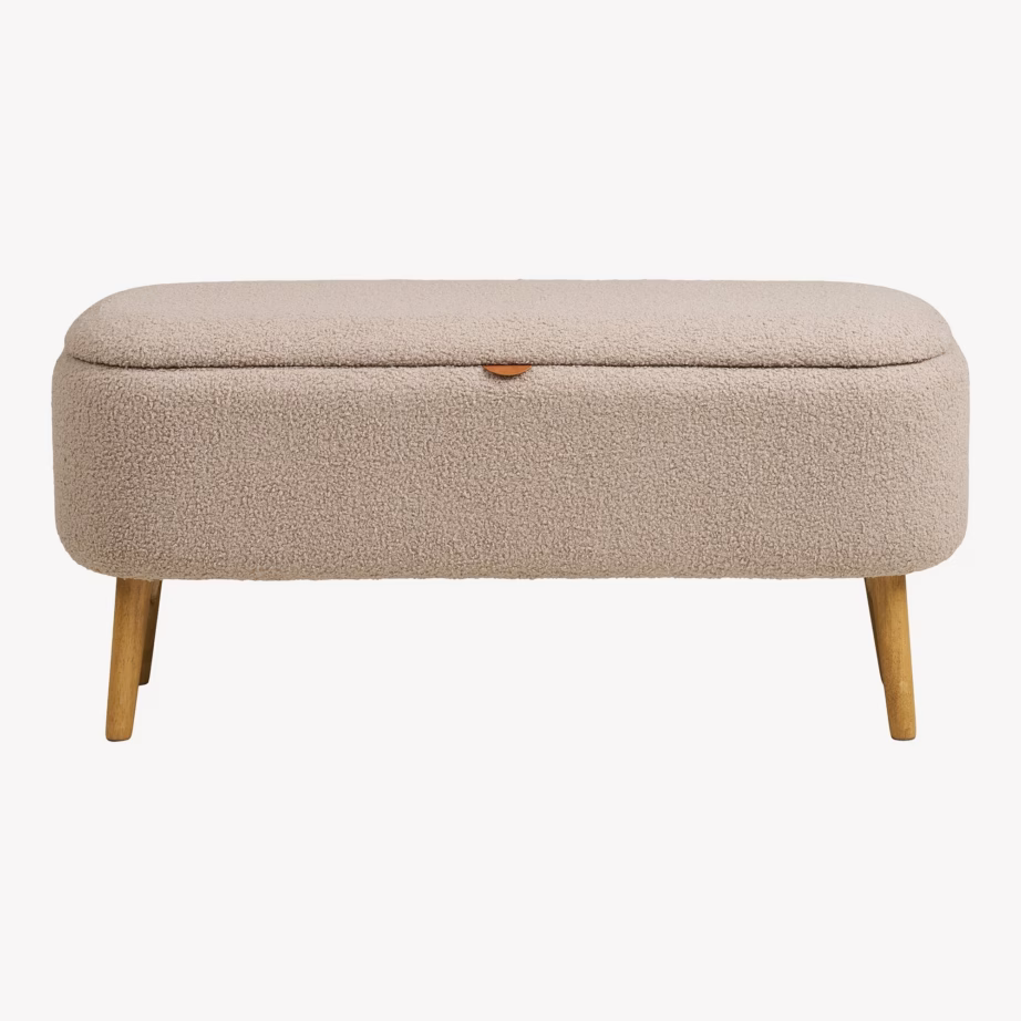 Beež bouclé kangaga hoiupink Harlow, 95x37x45 cm - 3
