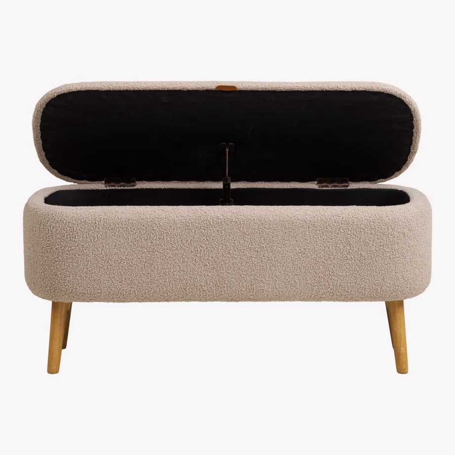 Beež bouclé kangaga hoiupink Harlow, 95x37x45 cm - 4