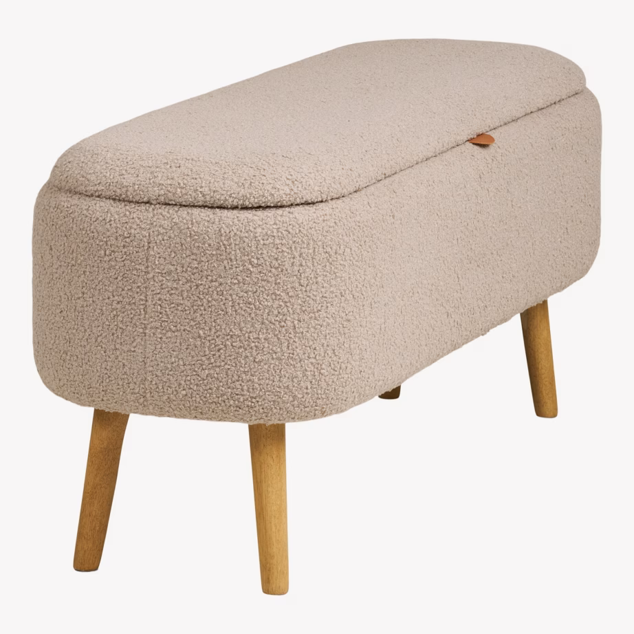 Beež bouclé kangaga hoiupink Harlow, 95x37x45 cm - 6