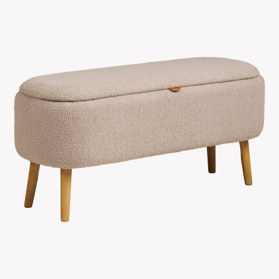 Beež bouclé kangaga hoiupink Harlow, 95x37x45 cm - 11