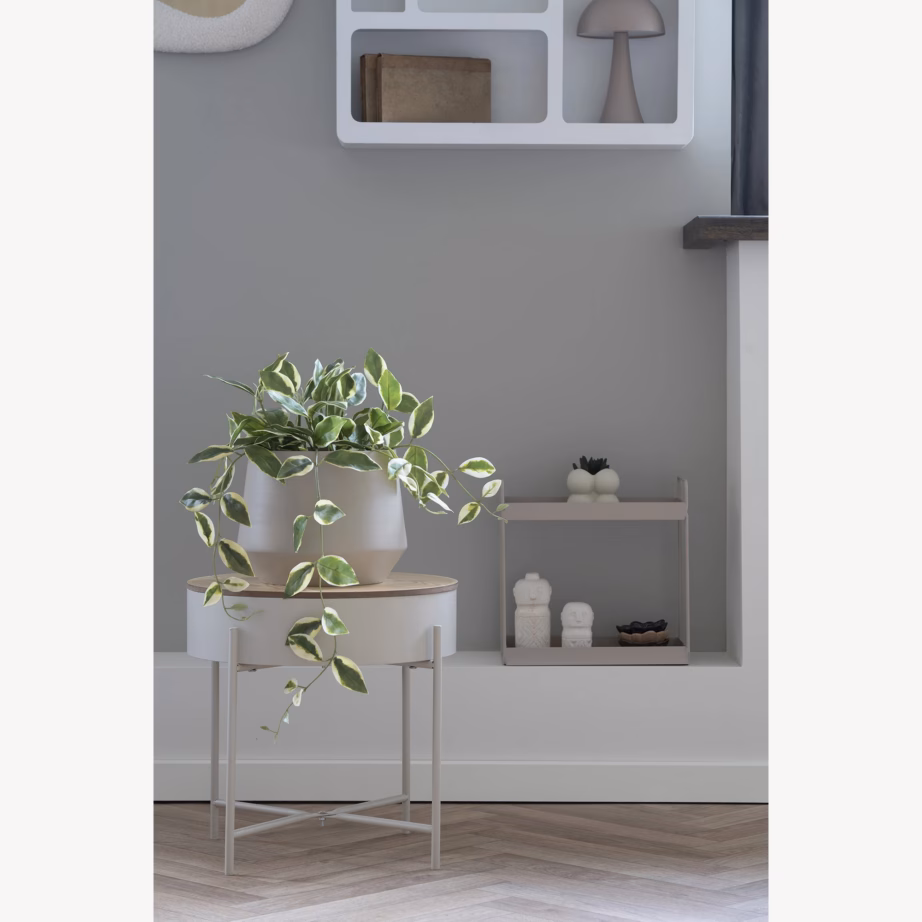 Beež metallraamiga abilaud melamiinplaadiga, 40×40 cm Sisco - 2